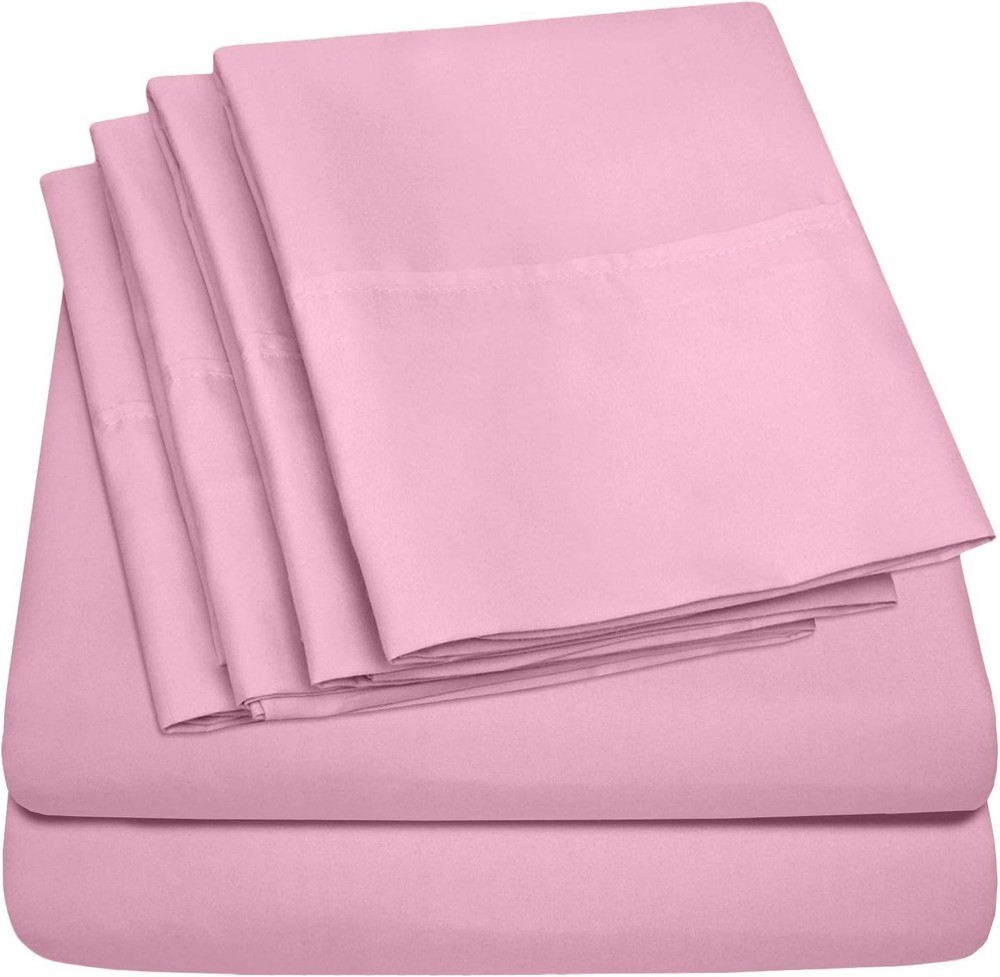 Queen Sheets Pink 6 Piece 1500 Supreme Collection Fine Brushed Microfiber Deep
