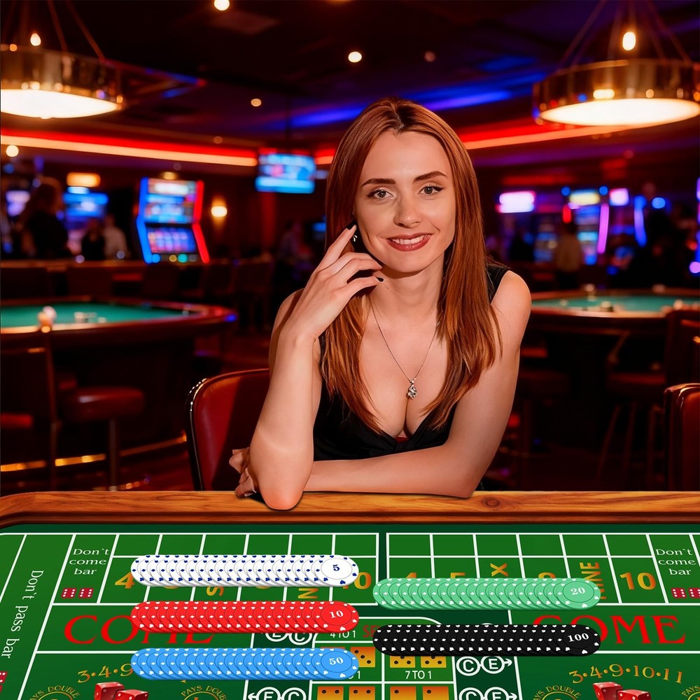 Double Sided Roulette & Craps Table Top Mat - 36"x72" Professional Green
