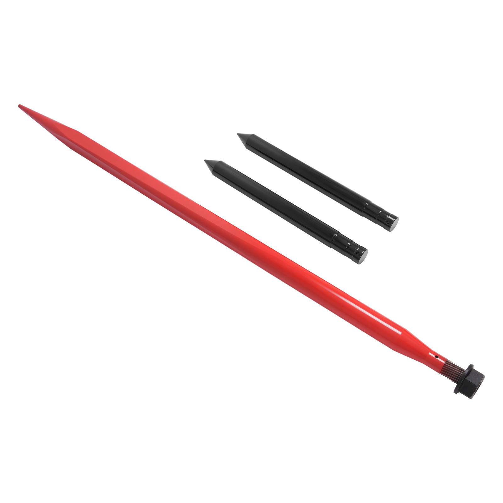 Hay Bale Spear Quick Attach Square W/Stabilizers Sleeves Spike Fork For Tractors