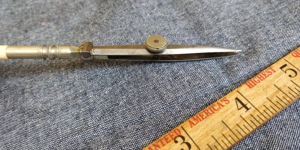 Vintage drafting Pen with white handle Bone?