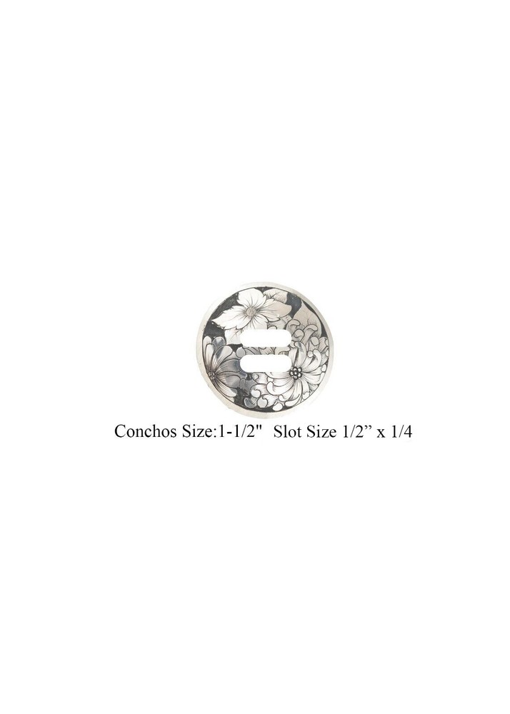 Conchos Sterling Silver 1.50" For Saddle, Bridle, Leather Work,