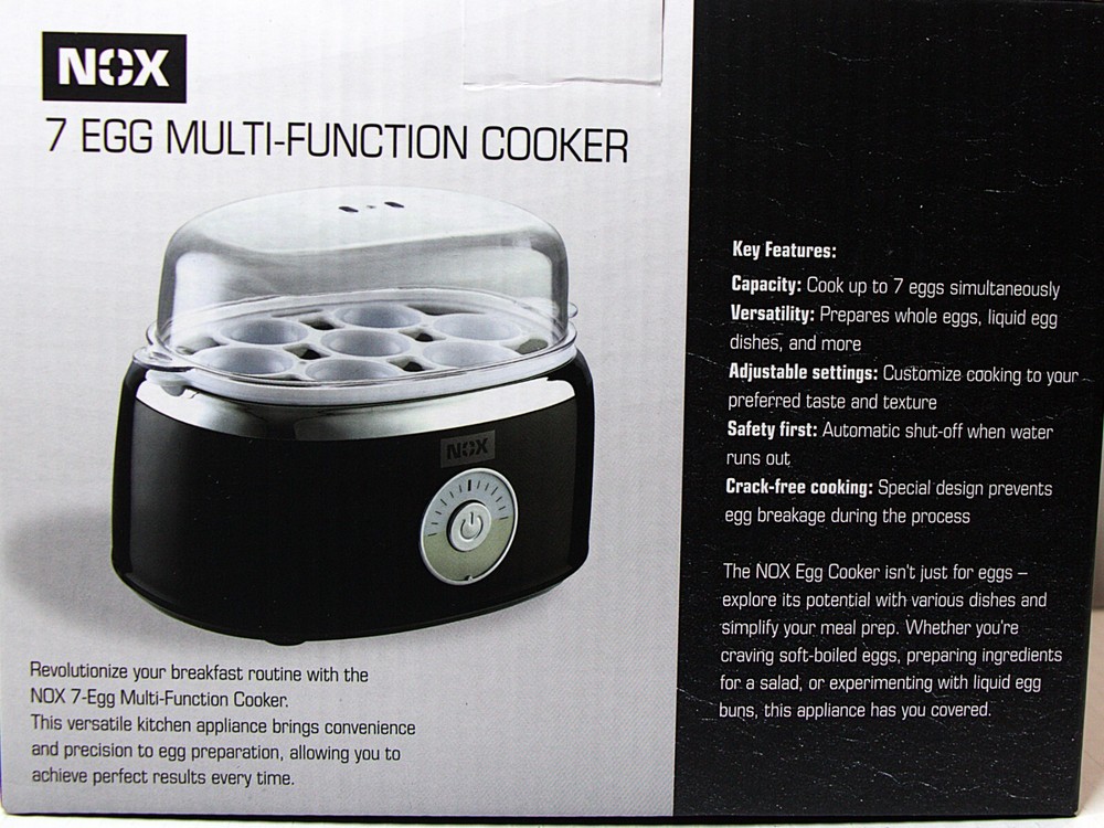 Nox 7‑Egg Multi‑Function Cooker Auto Shut‑Off New Open Box Kitchen Appliance