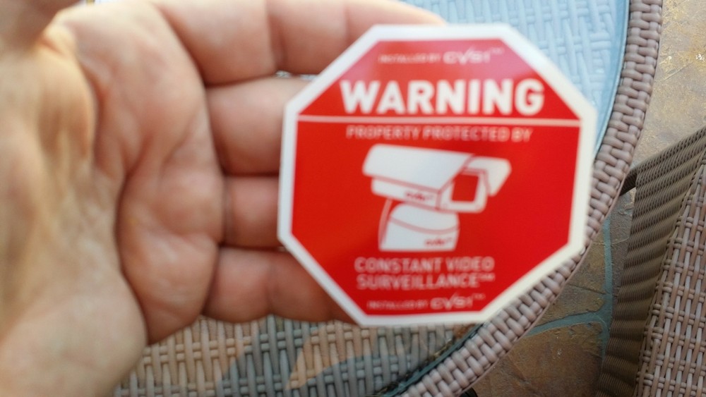 6 Static Cling Security Camera Warning CCTV Static Cling Home Security No Glue