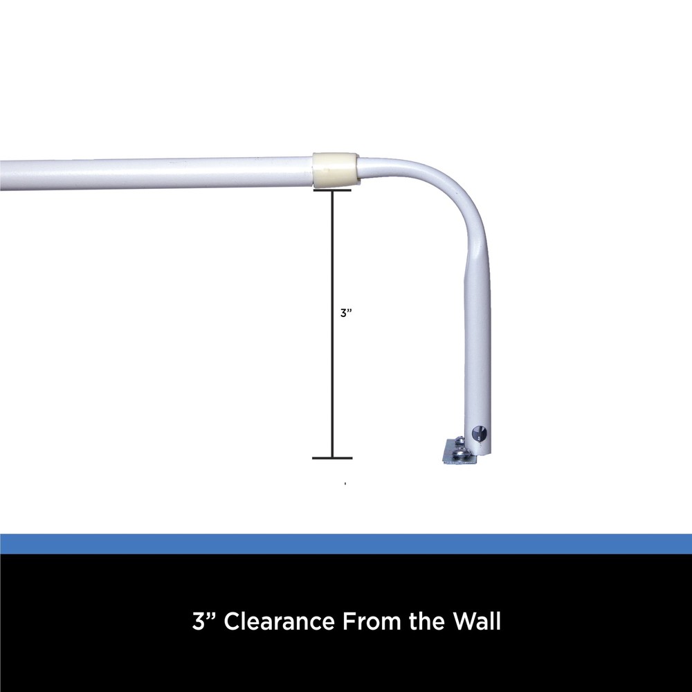 (2 pack) 3" Basic Metal Wrap Around Adjustable Curtain Rod, 48-86"