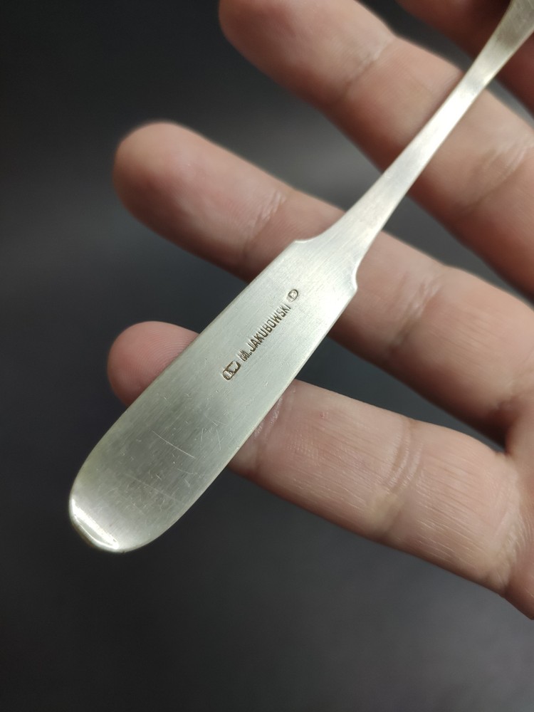 SILVER Solid Antique,M.JAKUBOWSKI SPOON Polish 1900 Period