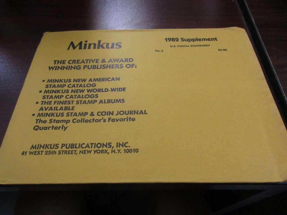 "MINKUS" SUPPLEMENT NO.3  1982    W/FREE SHIPPING!!!