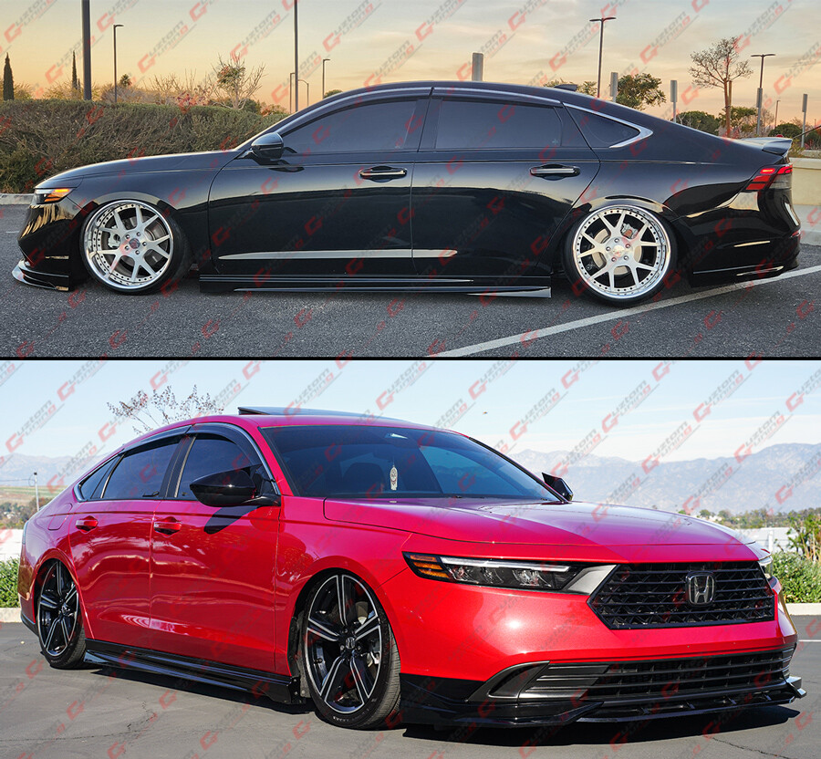 For 23-24 Honda Accord 11th Gen Akasaka Gloss Black Add On Side Skirt Extensions