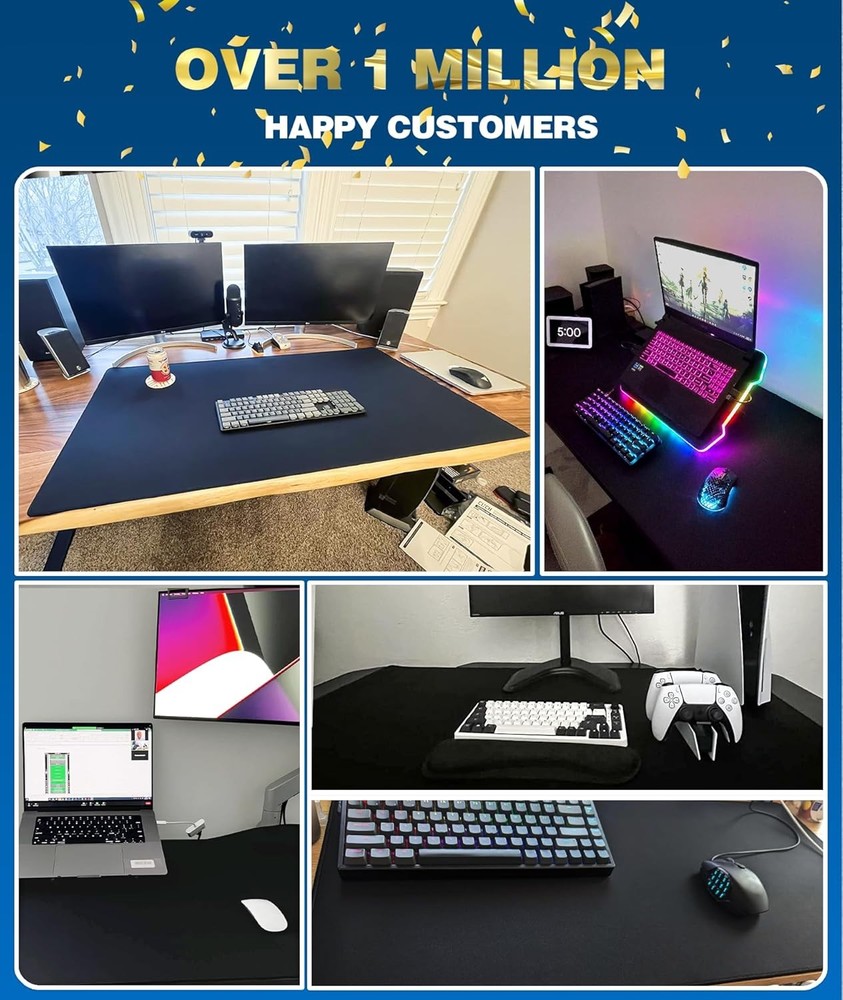 Oversized Gaming Mouse Pad Desk Mat Micro-Weave Cloth Precise Control Non-Slip