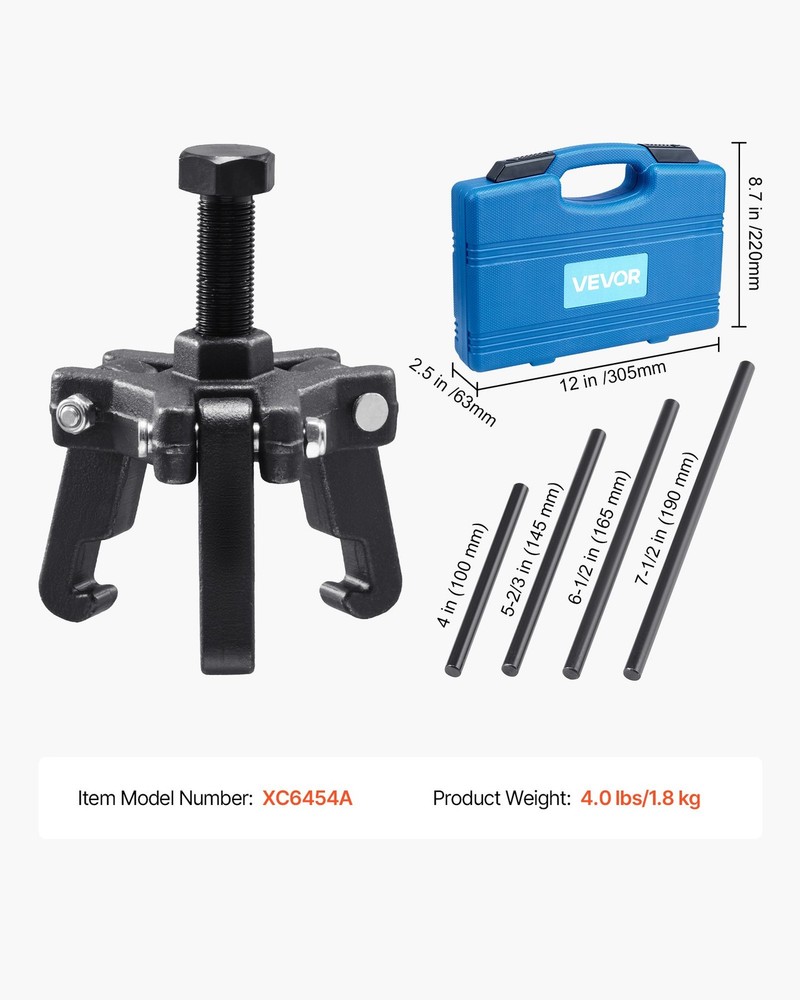 NEW VEVOR Harmonic Balancer Puller Kit,Adjustable 3-Jaw Puller Fits Most Late Mo