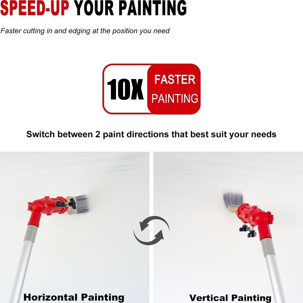 Multi Angle Paint Brush Extender Long Handle Extension Pole For Painting Tools