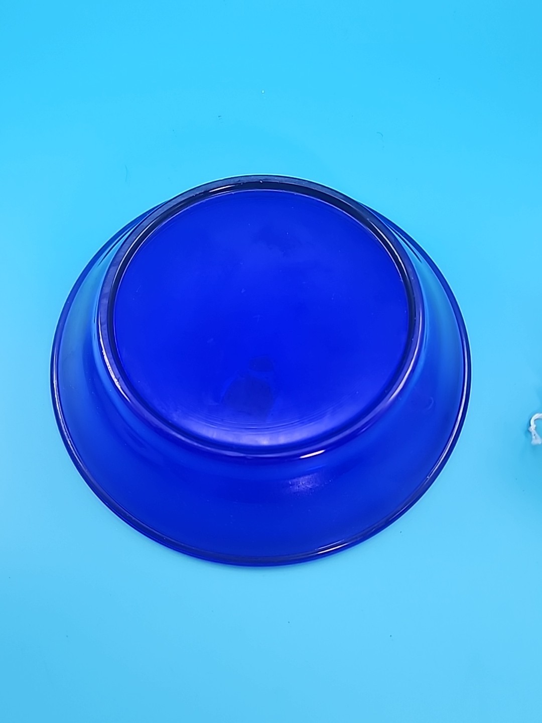 Vintage NOS Hadeland Norway Rimmed Cobalt Blue Glass Bowl 7.5" X 1.75"