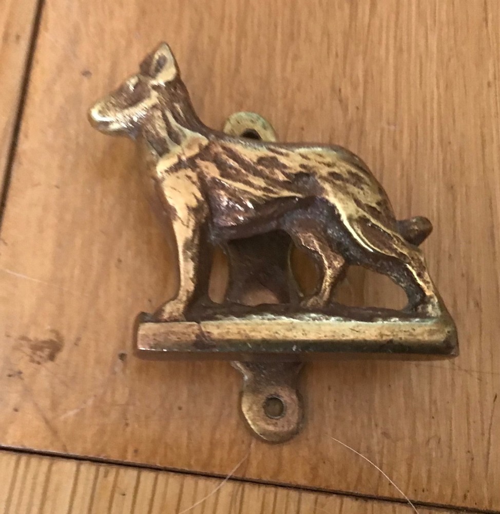 Vintage Brass German shepherd  door knocker.  (CD3)