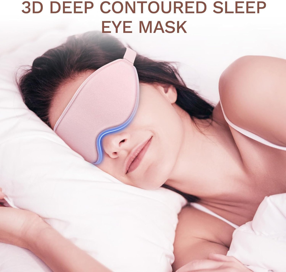 99% Light Blocking 3D Sleep Mask – Zero Pressure Eye Cover with Adjustable Strap