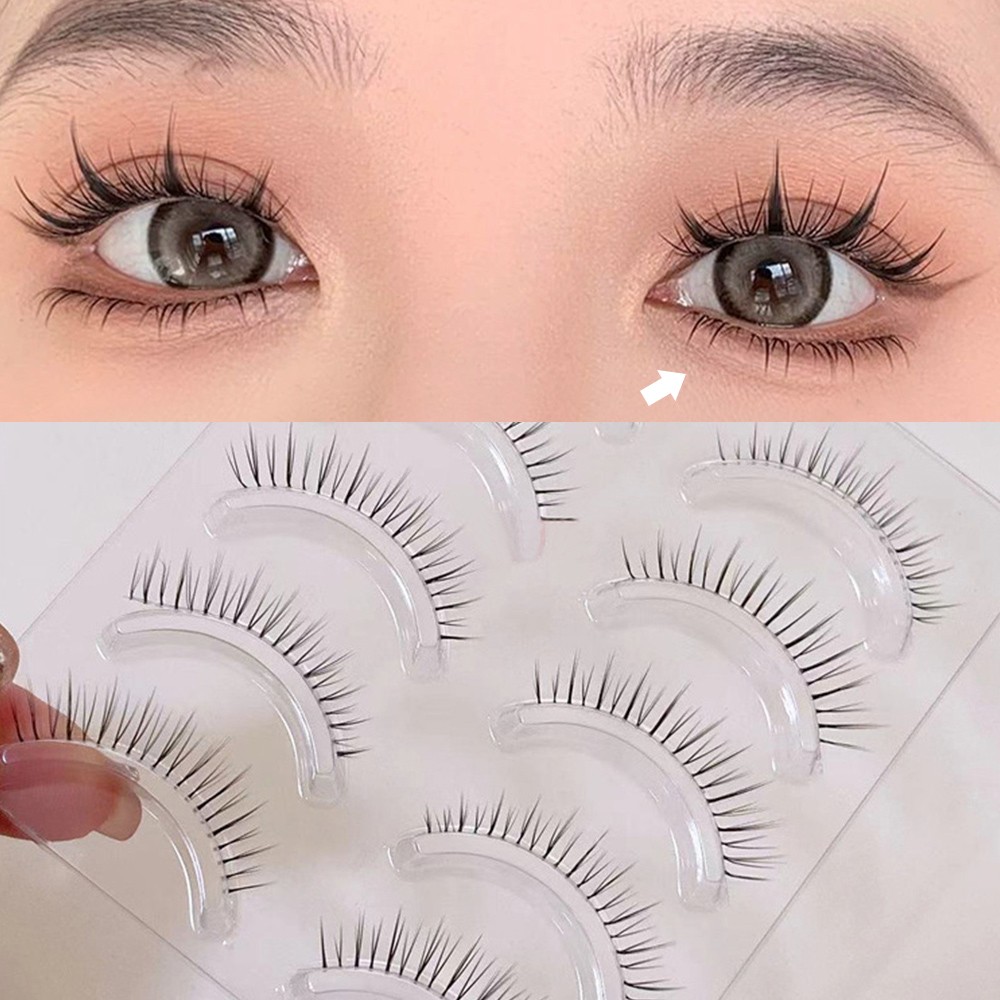 False Eyelashes Set Plastic Transparent Stem 8mm Natural Look Lower Lashes
