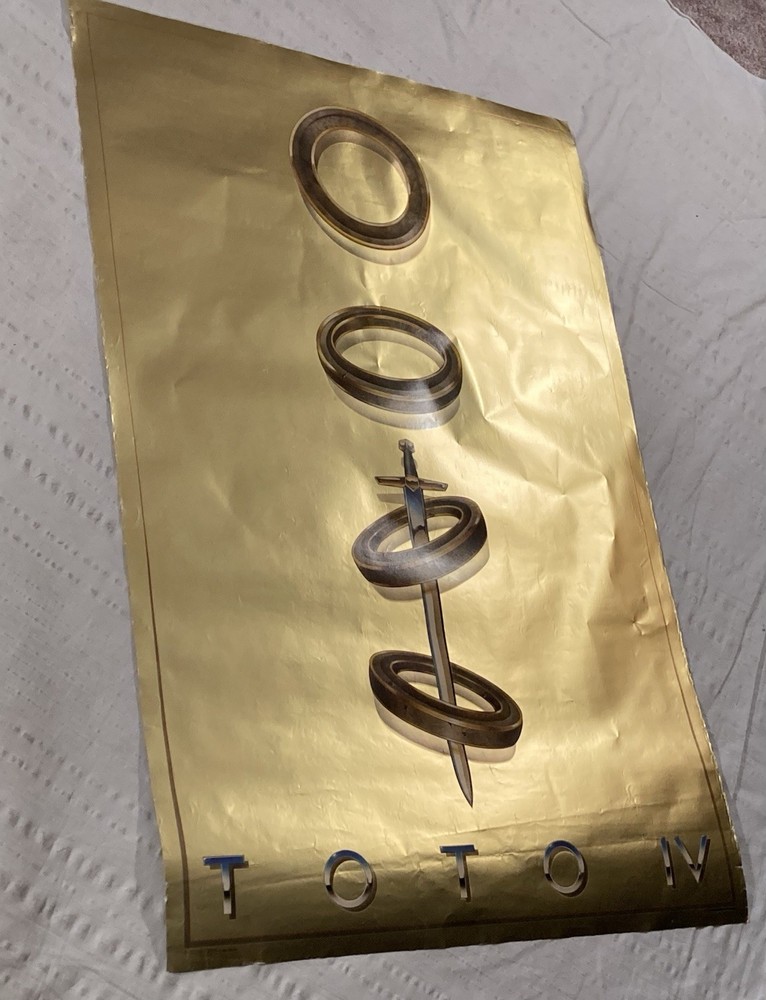 Toto IV 1982 Promo Poster Gold Metallic Foil Surface R