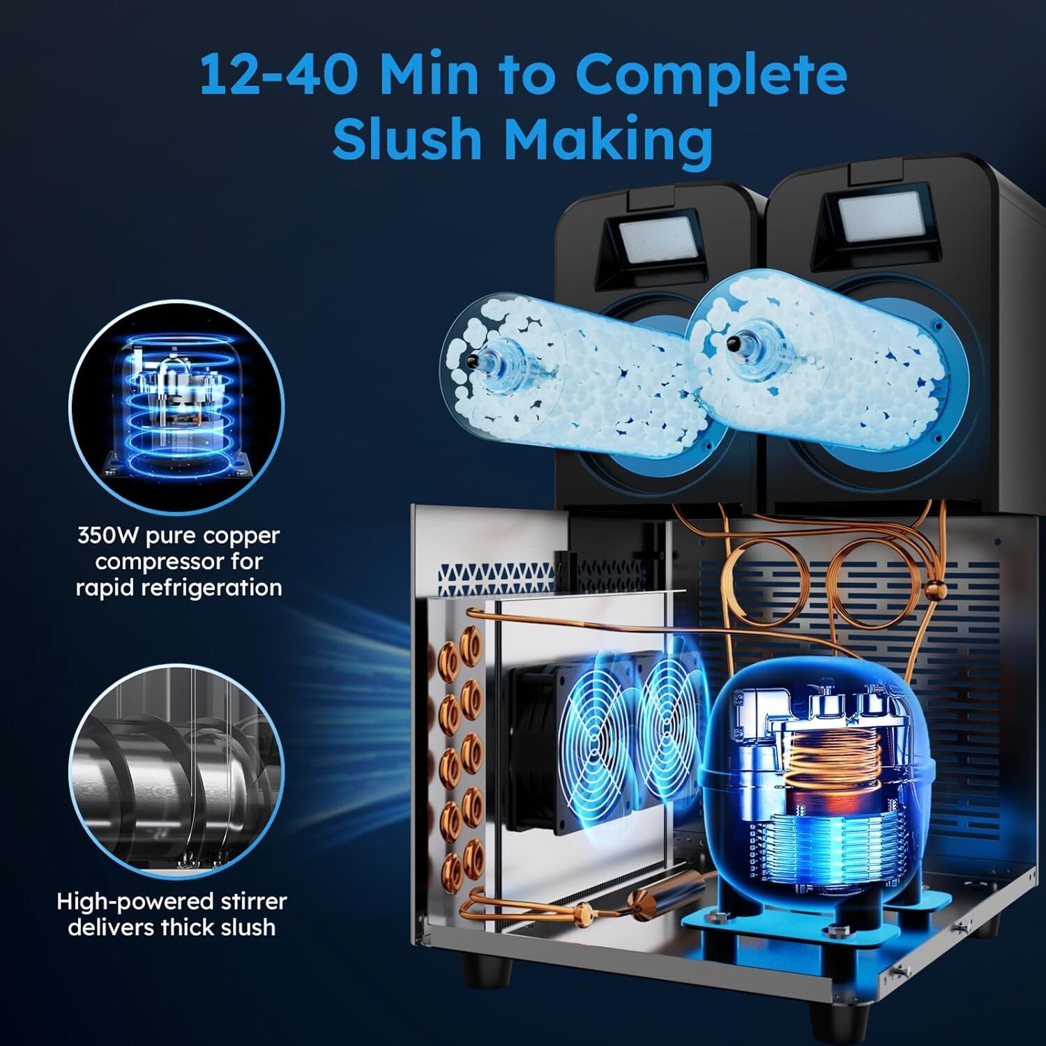 USA Commercial 2x3L Tanks Slush Machine Margarita Slushy Frozen Drinks Machines