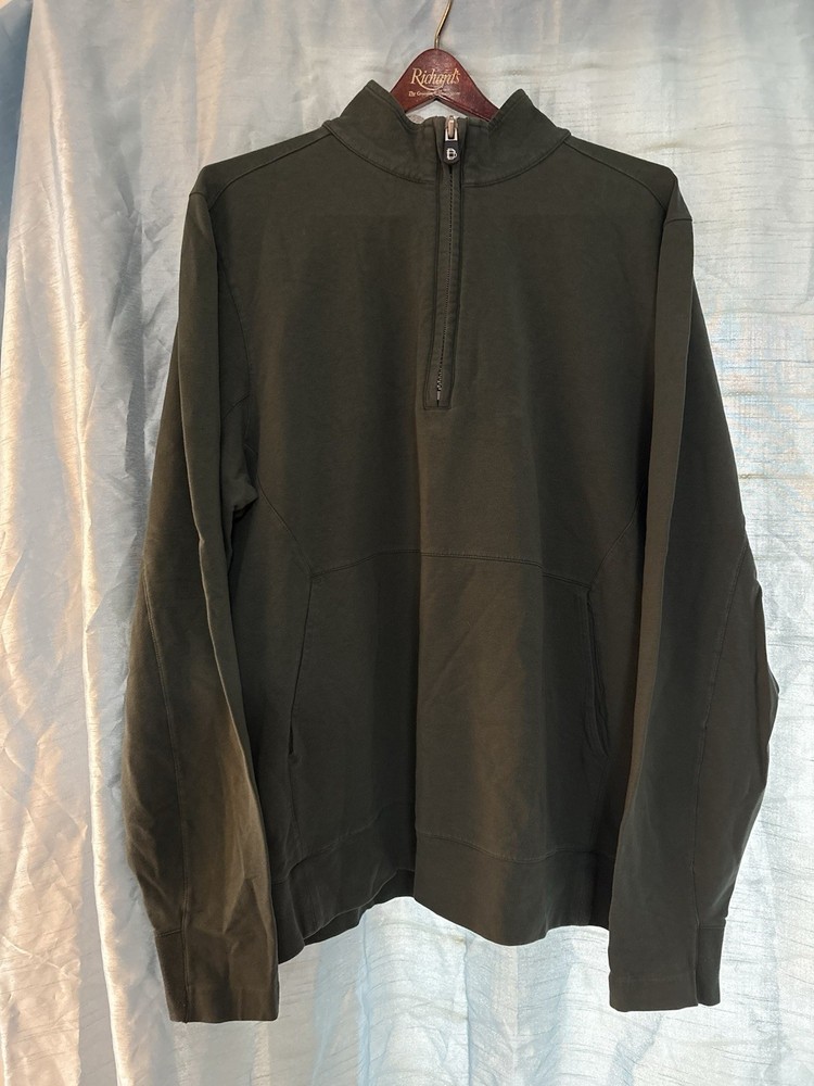 B. Draddy Men’s Golf Pullover 1/4 Zip Kangaroo Pocket Dark Green XL