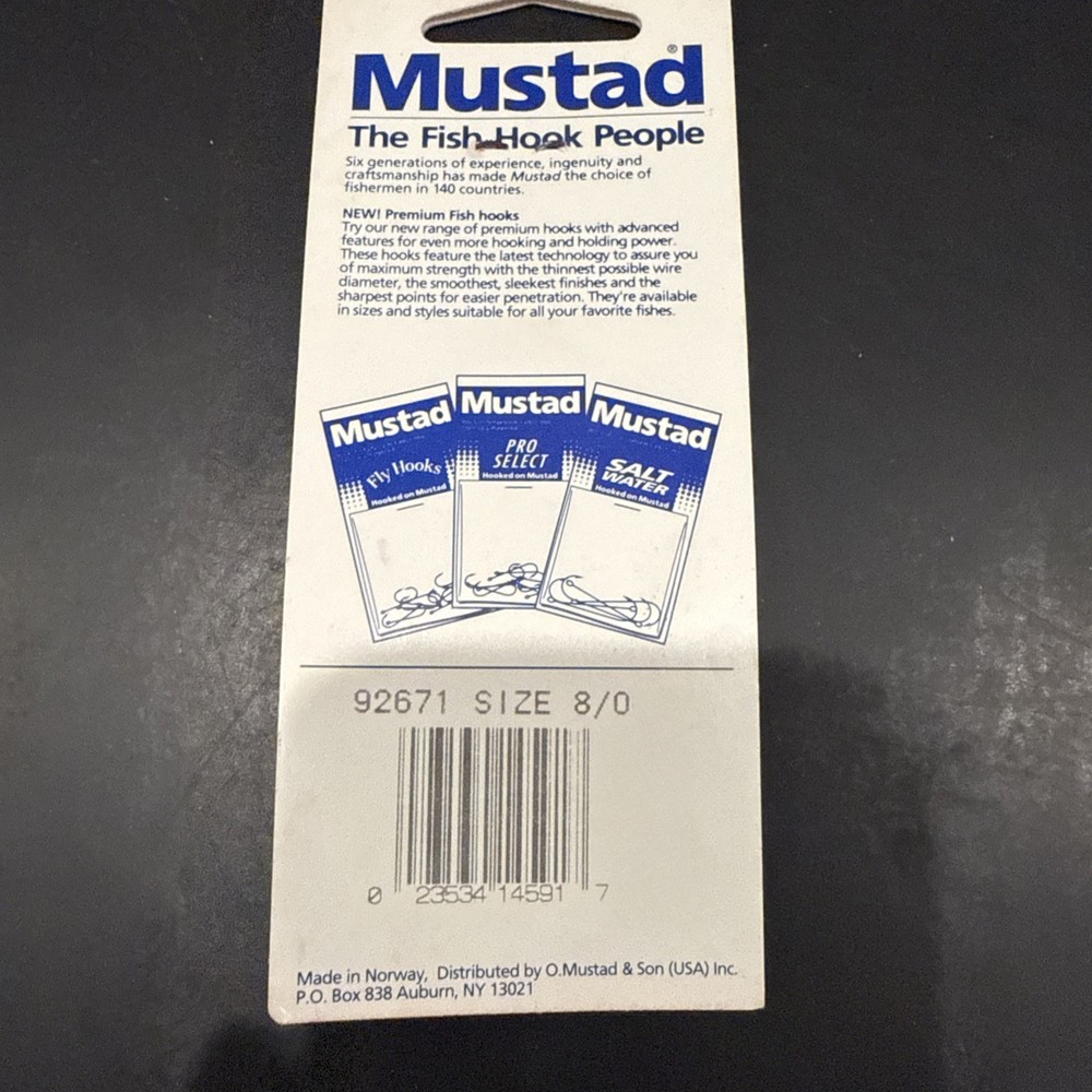 Mustad Ref 92671 Size 8/0 Qty 5 Per Pack