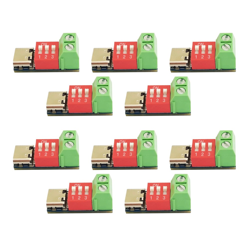 USB-C PD Trigger Module Set 10pcs Adjustable Output up to 20V Fast Charging