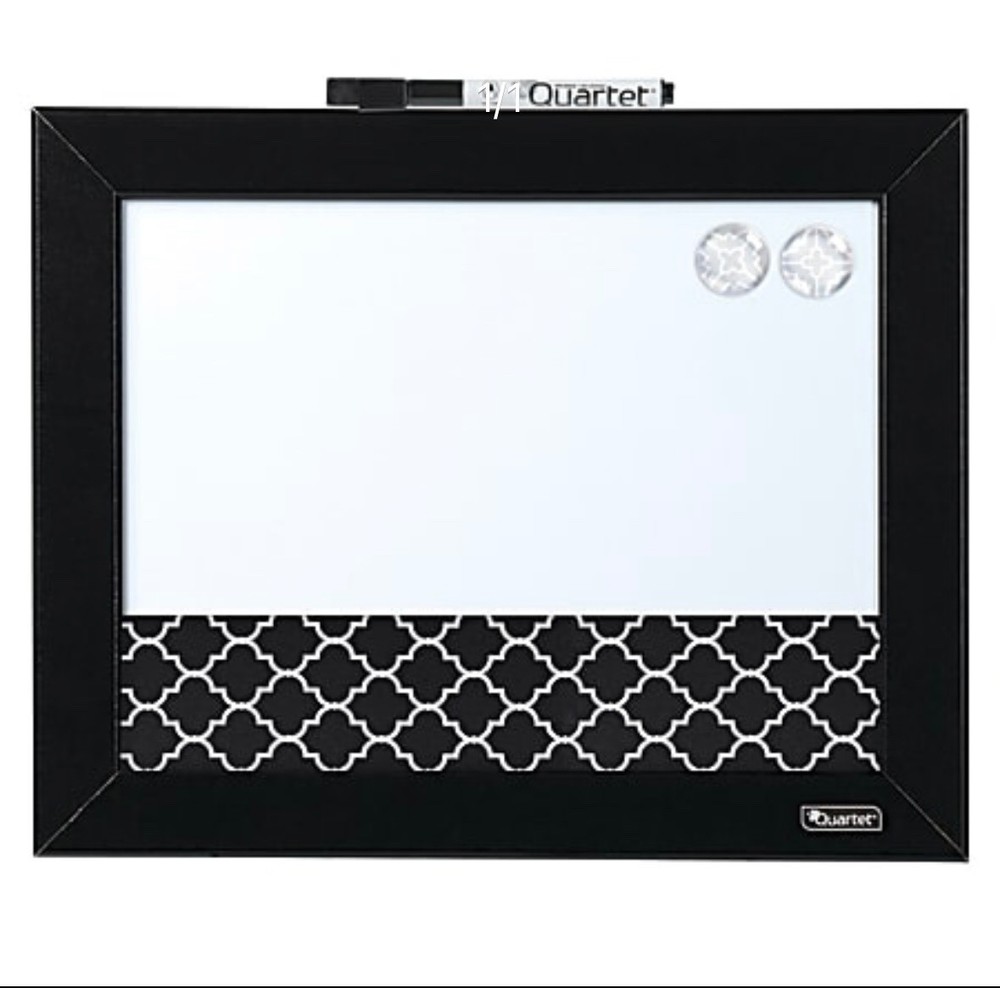 Quartet Magnetic Combination Board, 11" x 14", Whiteboard, Black Frame