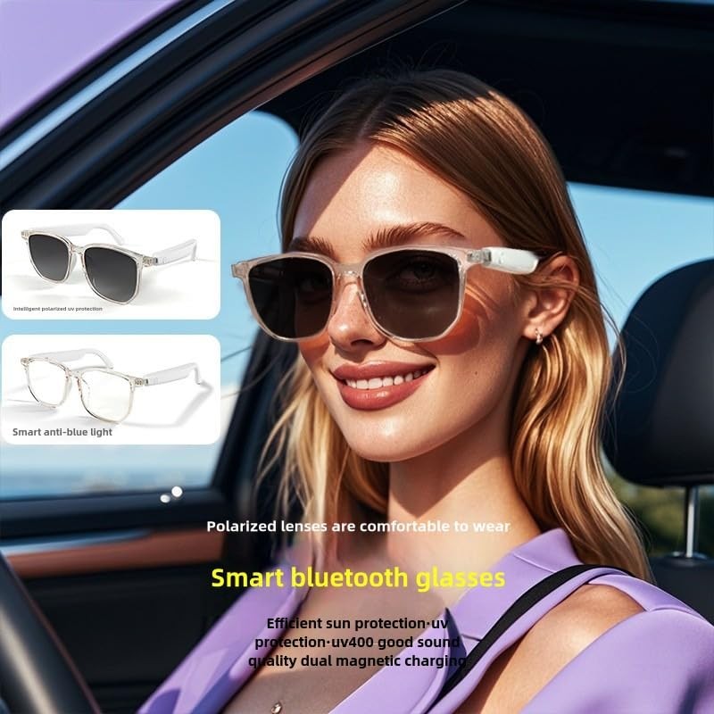 Smart Audio Glasses with Wireless Headset, Touch Control, Built-in Speakers