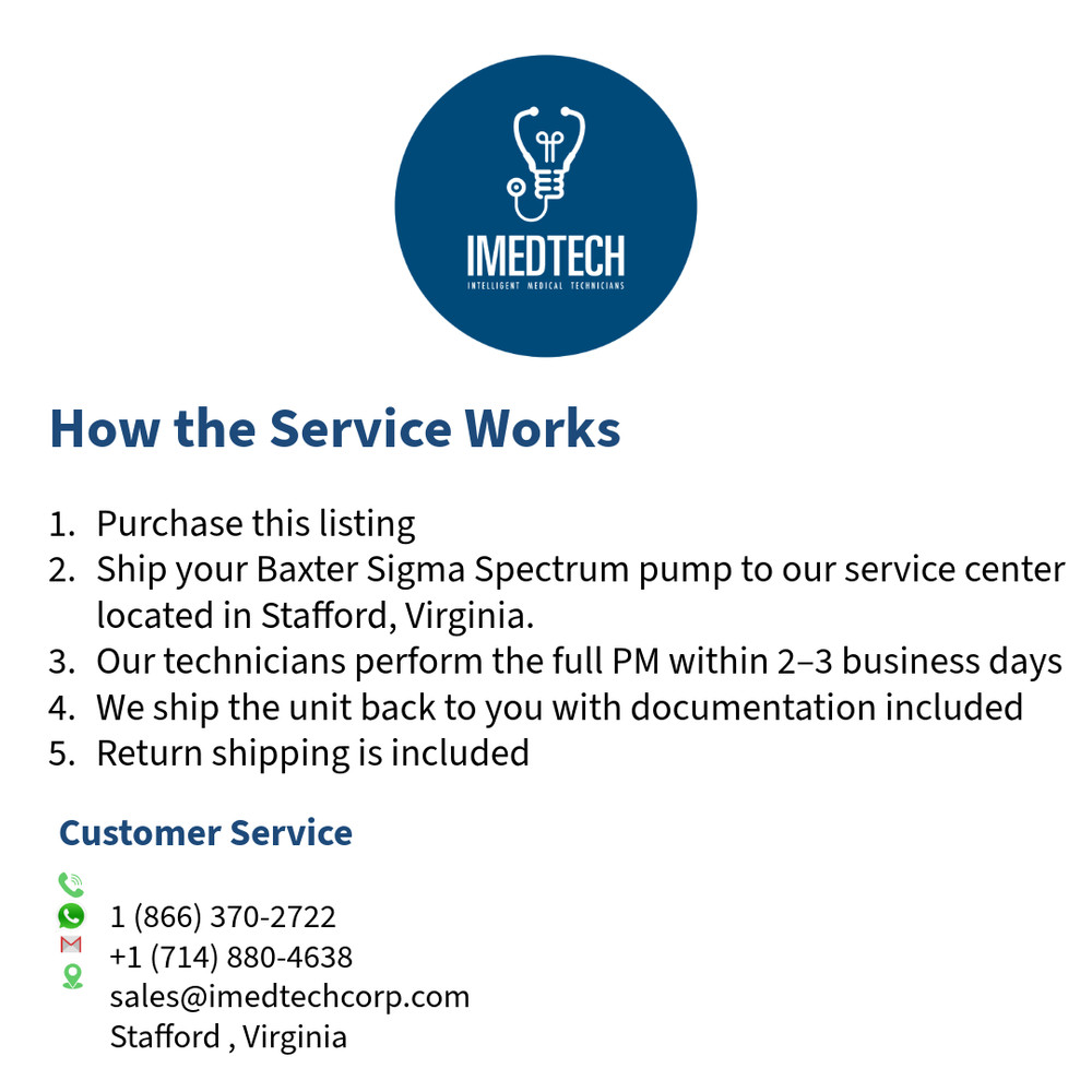 Baxter Sigma Spectrum Pump – Clean Load Point 2 Error Repair Service