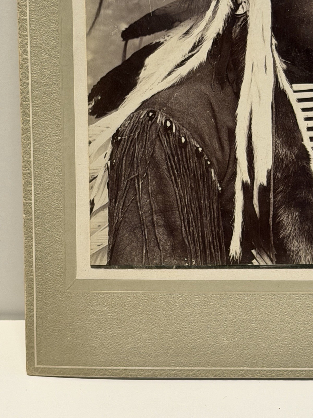 Native American Indian Warrior Photograph Titled: "Kiowa Brave"; "Poor Buffalo"