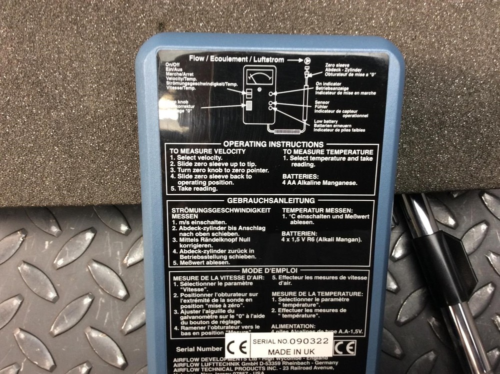 Airflow Thermal Anemometer Model TA-2 w/ Case