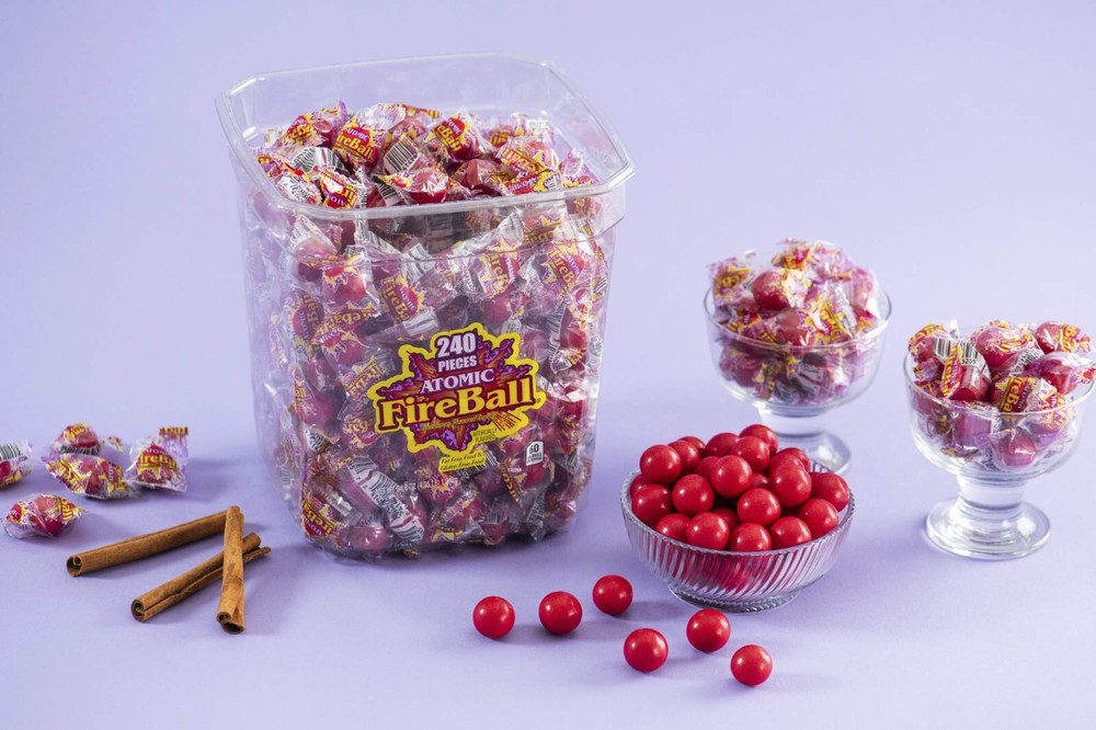 Atomic Fireballs Candy, 4.05 Pound Bulk Candy Tub