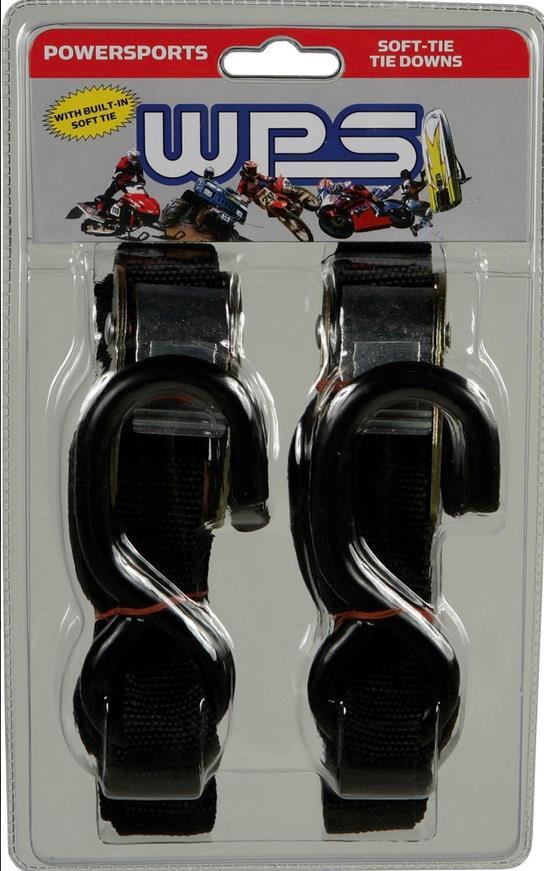 WPS 1" Soft Tye Tie Downs Pair Black 29-1005