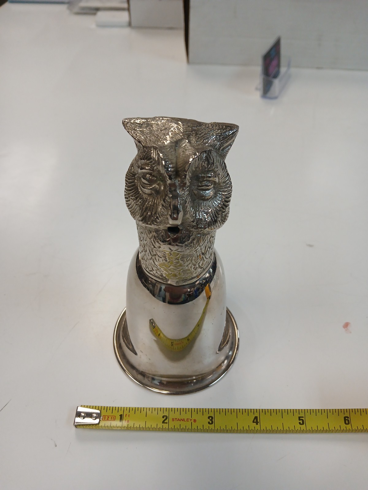 Vintage Owl Stirrup Hunting Cup, silver plated? Unknown Make