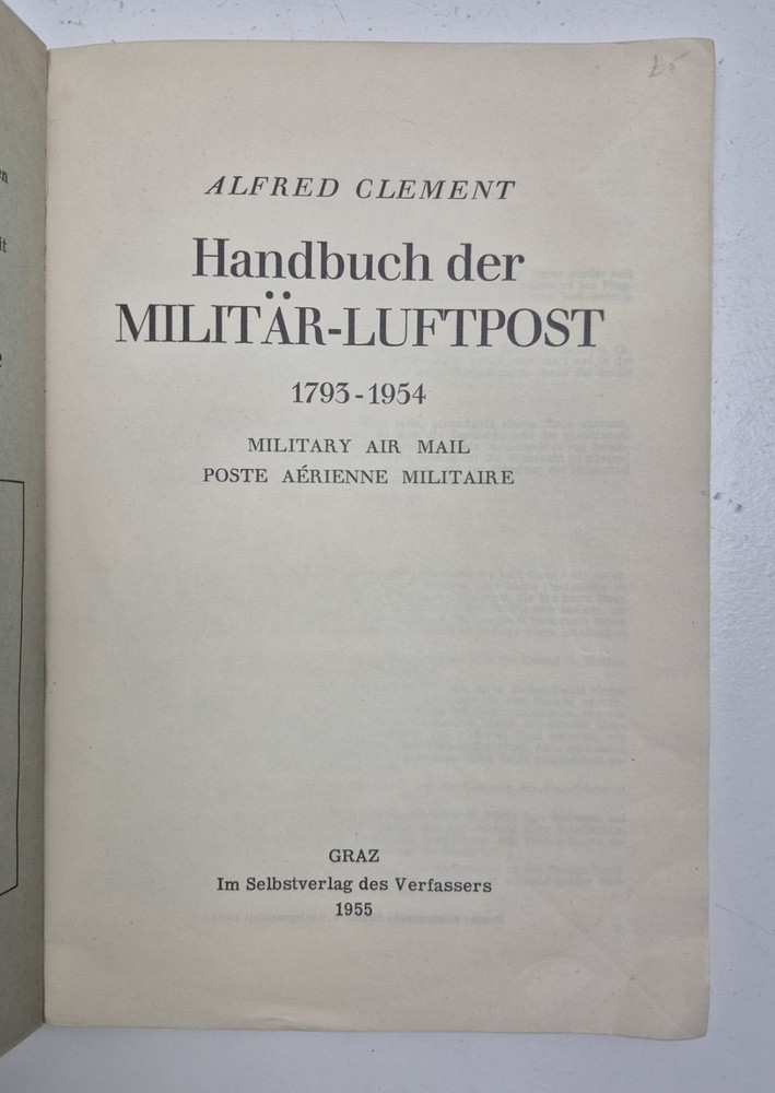 Vtg German Postage Alfred Clement 1793-1954 Military Air Mail Philately Guide