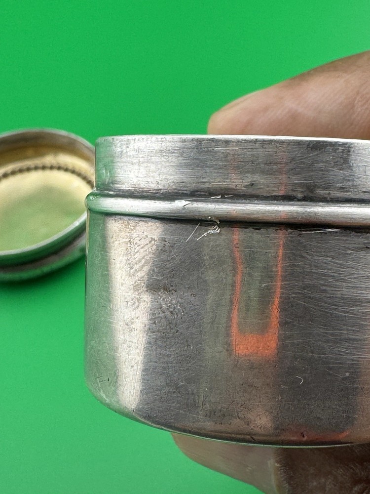 Antique Early Victorian Solid Silver Pill Box Snuff Pyx Box