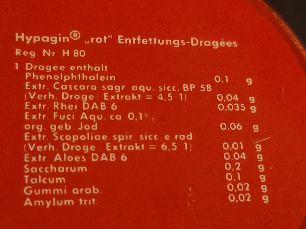 Vintgae Hypagen Tabletten EMPTY German Tin Can