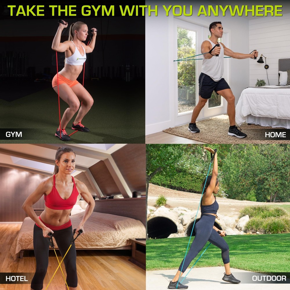 ProsourceFit Single Stackable Resistance Bands with Door Anchor and Exercise ...