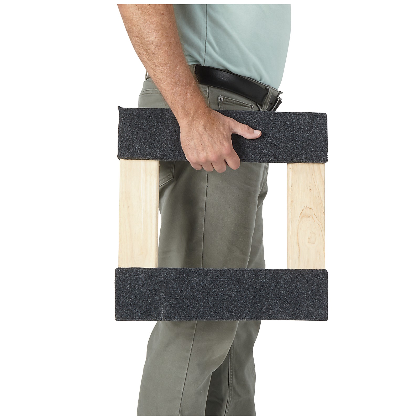 Ironton Carpeted Hardwood Carpeted Mover's Dolly, 16in.L x 16in.W, 1000-Lb.