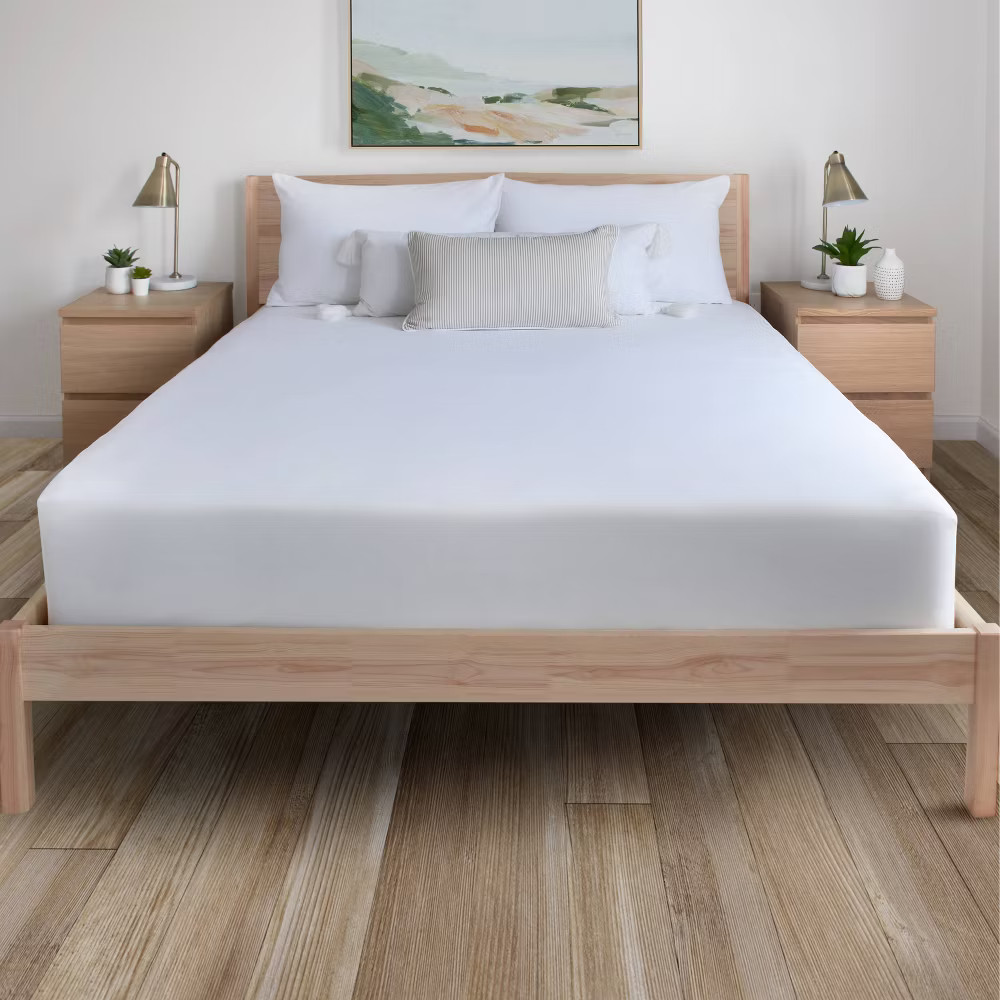 Allerease Mattress Protector Jersey Waterproof Cooling Antimicrobial, 18"D, Full