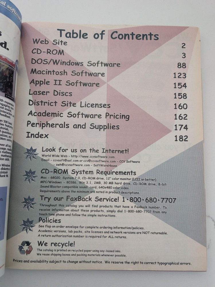 Software House Educational Software & Multimedia Catalog 1997-98 Vintage School