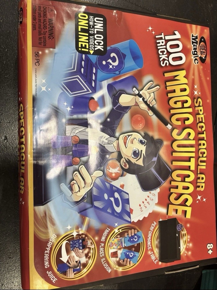 Ideal Magic Spectacular Magic Suitcase 100 Tricks Magic Set for Kids Ages 8+