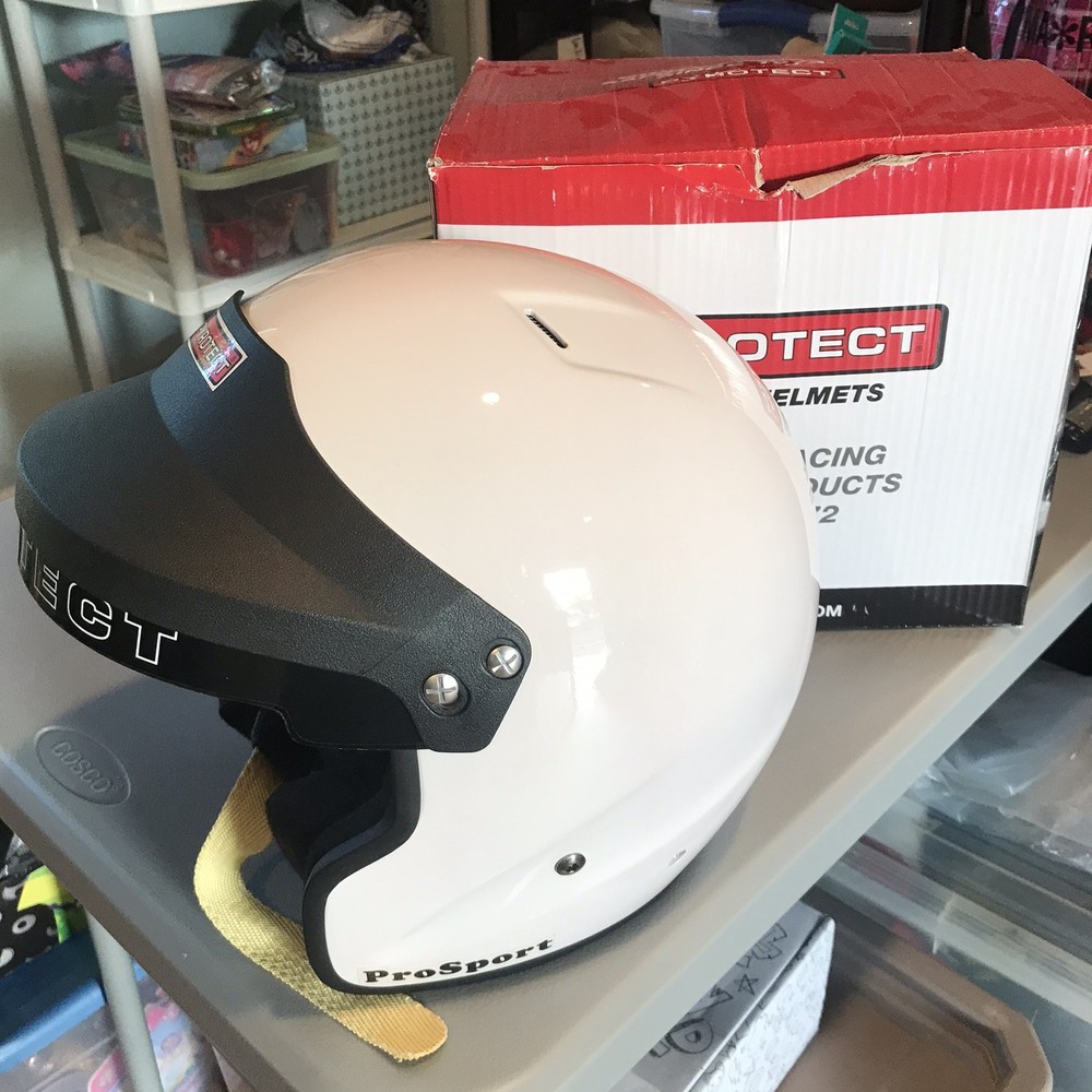 Pyrotect SA2015 Open Face Racing Helmet XS White Composite DOT w/ Box EUC