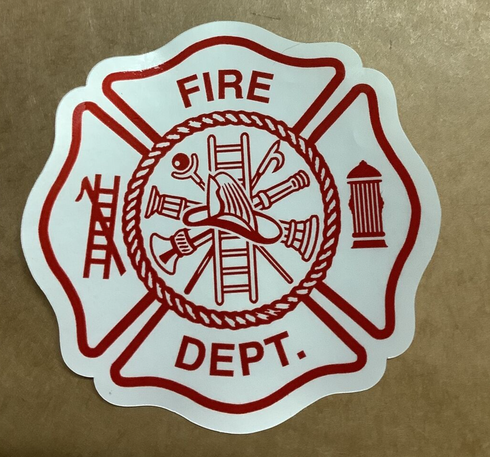 FIRE DEPARTMENT INSIDE WINDOW 3" DECAL