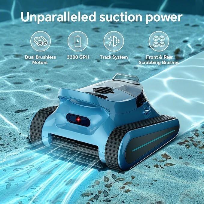 Seauto Robotic Pool Vacuum Cleaner Wall Climbing /Sonar Navigation /App Support