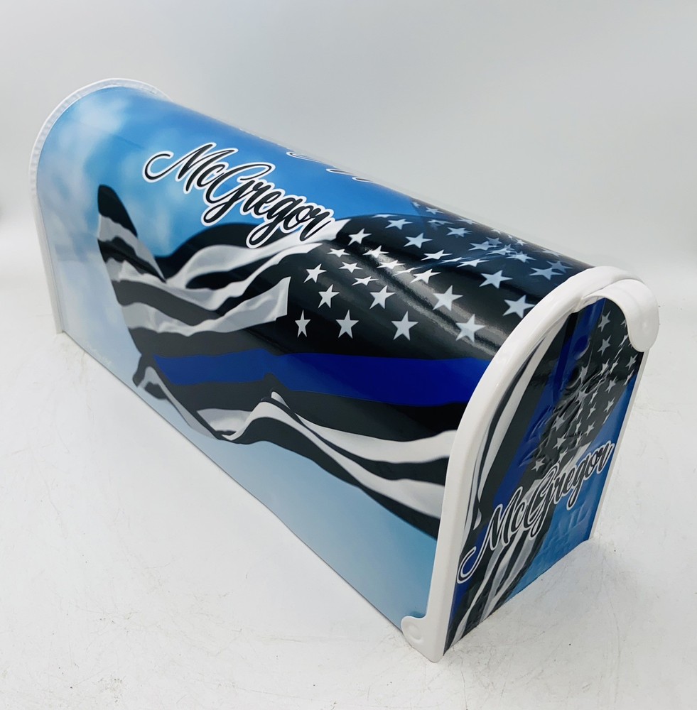 Thin Blue Line Custom Mailbox: Patriotic Gifts