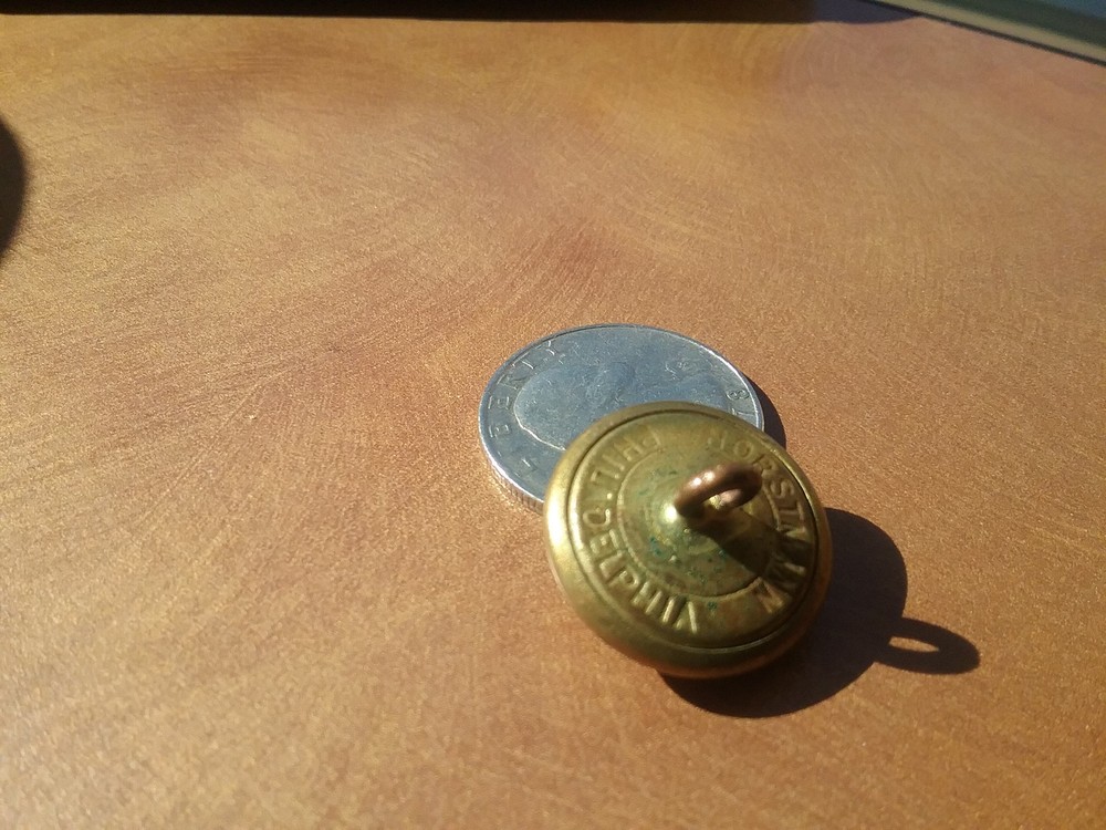 Original Indian War gilded Eagle shield button, Horstmann, Phila