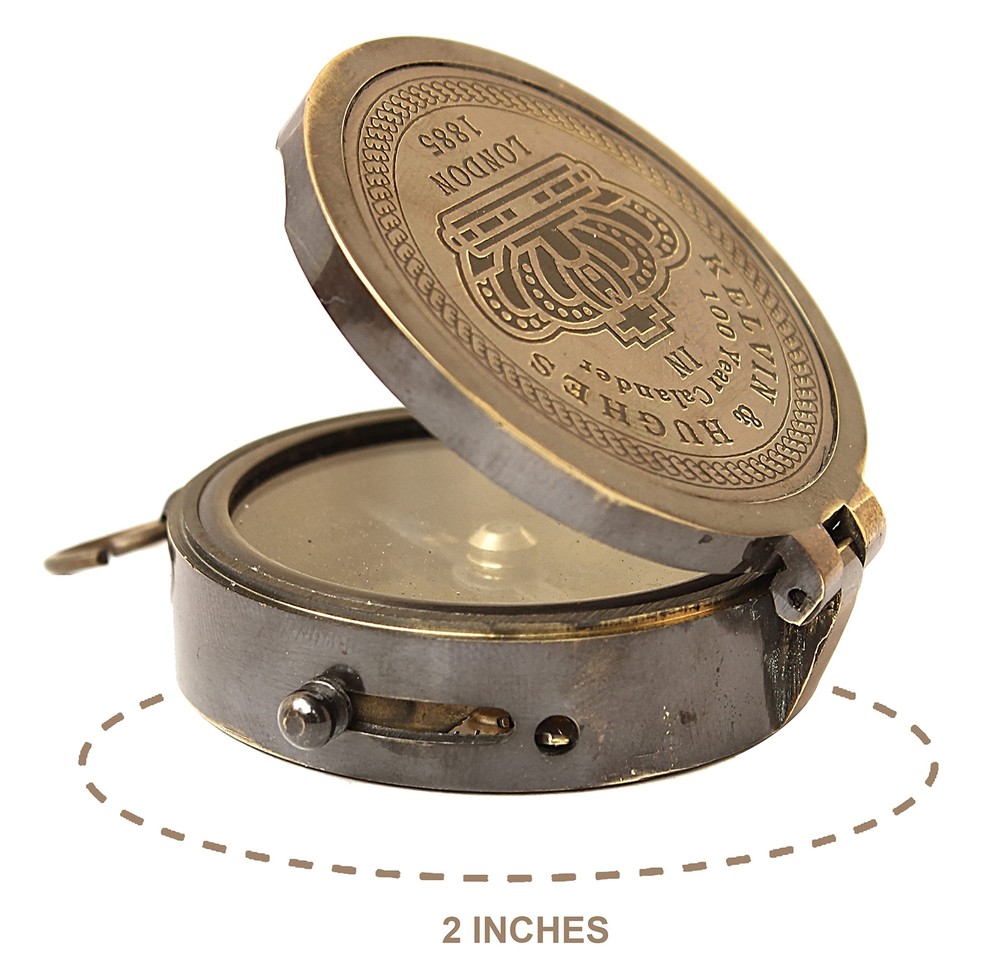 Vintage Brass Compass w/ 100-Year Calendar – Classic Navigation Tool