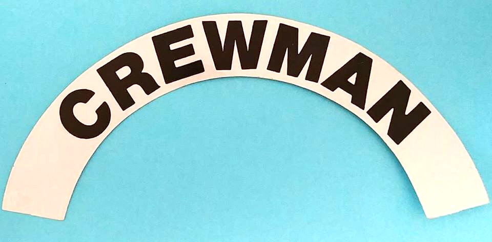 CREWMAN - Highly Reflective FIRE HELMET CRESCENT  DECALS -  A PAIR
