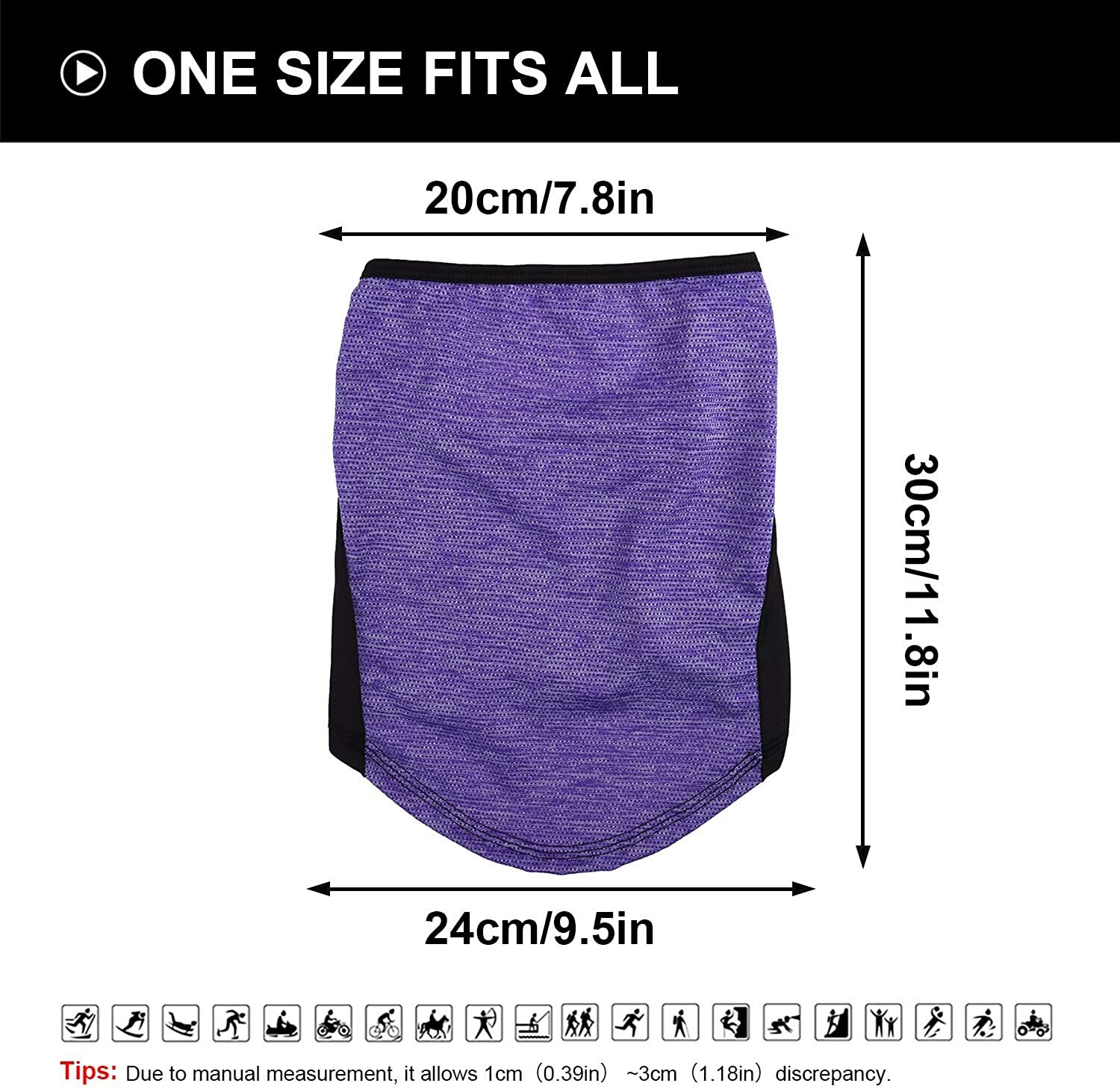 Balaclava Neck Gaiter with Ear Loops Scarf Bandana UV Sun Protection Face Mask