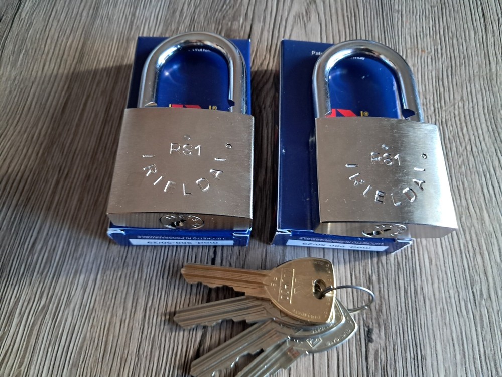 2 X RIELDA Keyed  Alike Padlocks Re-programable High Security/W Key Set 3+1