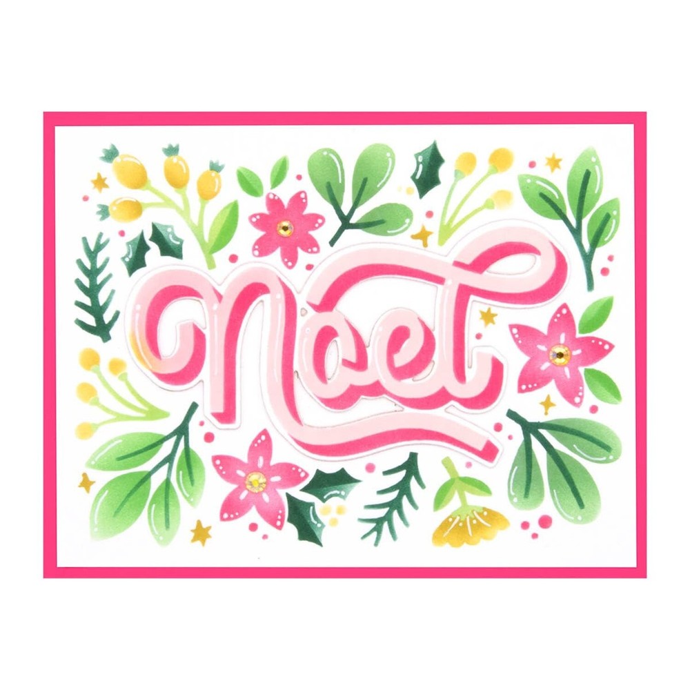 Spellbinders Noel Foliage Bundle Stencil & Die, Clear & Metal