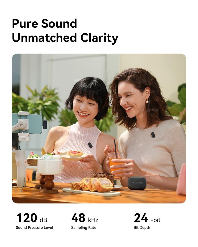 Lark A1 Wireless Microphone for iPhone & Android, 48kHz/24-bit Studio Audio, ...